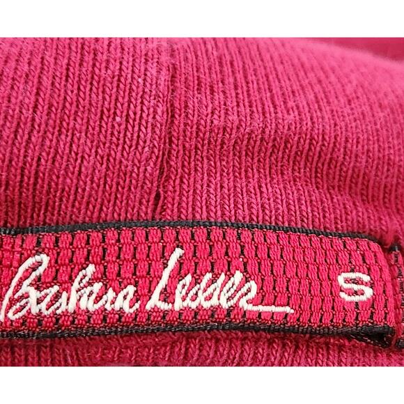 Barbara Lesser Burgundy Hooded Hook & Eye Cardigan Small Pockets Long Sleeves - Picture 5 of 6